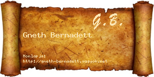 Gneth Bernadett névjegykártya